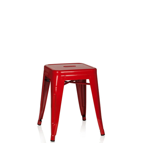 Tabouret de bistrot rouge VANTAGGIO en métal brillant avec une assise carrée de hjh OFFICE