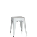 Tabouret de bistrot blanc VANTAGGIO avec une assise carrée et quatre pieds de hjh OFFICE
