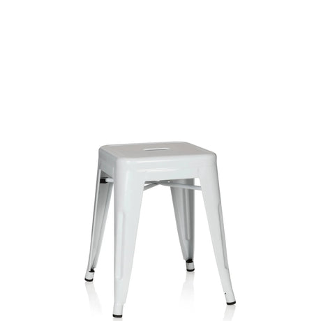Tabouret de bistrot blanc VANTAGGIO avec une assise carrée et quatre pieds de hjh OFFICE