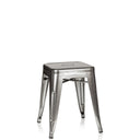 Tabouret de bistrot VANTAGGIO en métal couleur platine avec assise carrée de hjh OFFICE