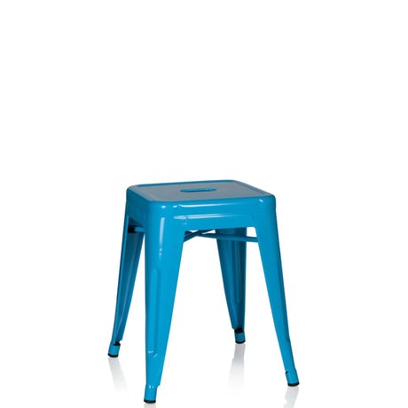Tabouret de bistrot VANTAGGIO bleu clair avec assise carrée et quatre pieds de hjh OFFICE