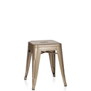 Tabouret de bistrot VANTAGGIO couleur champagne en métal avec une assise carrée de hjh OFFICE