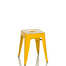 Tabouret de bistrot jaune VANTAGGIO avec assise carrée et ouverture de poignée de hjh OFFICE