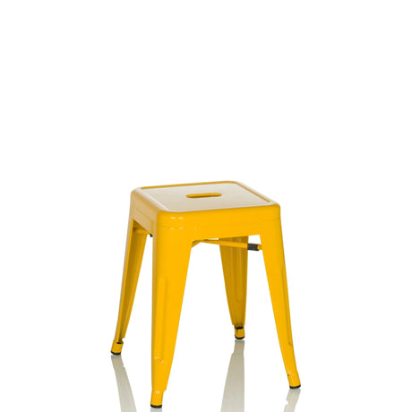 Tabouret de bistrot jaune VANTAGGIO avec assise carrée et ouverture de poignée de hjh OFFICE