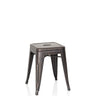Tabouret de bistrot VANTAGGIO noir et doré en métal avec une assise carrée de hjh OFFICE