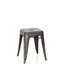 Tabouret de bistrot VANTAGGIO noir et doré en métal avec une assise carrée de hjh OFFICE