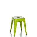 Tabouret de bistrot vert VANTAGGIO avec une assise carrée et quatre pieds de hjh OFFICE