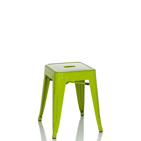 Tabouret de bistrot vert VANTAGGIO avec une assise carrée et quatre pieds de hjh OFFICE