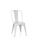 Chaise de bistrot VANTAGGIO BRUSH en métal blanc avec dossier arrondi de hjh OFFICE