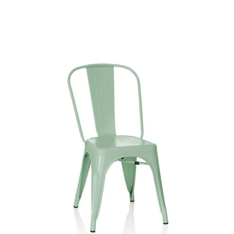 Chaise de bistrot VANTAGGIO BRUSH en métal vert pastel avec dossier haut de hjh OFFICE