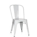 Chaise de bistrot VANTAGGIO COMFORT blanche en métal avec des bords de dossier arrondis de hjh OFFICE