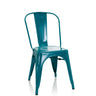 Chaise de bistrot VANTAGGIO COMFORT bleu pétrole en métal avec dossier incurvé de hjh OFFICE