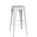 Tabouret de bar VANTAGGIO HIGH blanc en métal avec quatre pieds et repose-pieds de hjh OFFICE