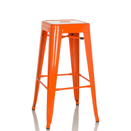 Tabouret de bar VANTAGGIO HIGH orange en métal avec assise carrée de hjh OFFICE