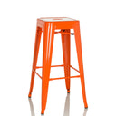 Tabouret de bar VANTAGGIO HIGH orange en métal avec assise carrée de hjh OFFICE