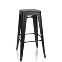 Tabouret de bar VANTAGGIO HIGH noir au design mat avec quatre pieds et repose-pieds de hjh OFFICE