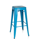 Tabouret de bar VANTAGGIO HIGH en métal bleu clair avec quatre pieds et repose-pieds de hjh OFFICE