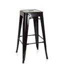 Tabouret de bar VANTAGGIO HIGH noir en métal avec assise carrée et repose-pieds de hjh OFFICE