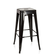 Tabouret de bar VANTAGGIO HIGH noir en métal avec assise carrée et repose-pieds de hjh OFFICE