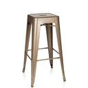 Tabouret de bar VANTAGGIO HIGH en métal couleur champagne avec assise carrée de hjh OFFICE