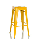 Tabouret de bar jaune VANTAGGIO HIGH en métal avec quatre pieds et repose-pieds de hjh OFFICE