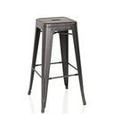 Tabouret de bar VANTAGGIO HIGH en métal noir et doré avec assise carrée de hjh OFFICE