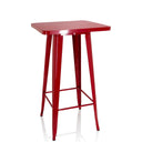 Table de bar rouge VANTAGGIO HIGH T avec plateau carré et quatre pieds de hjh OFFICE