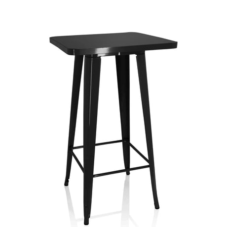 Table de bar noire VANTAGGIO HIGH T avec plateau carré et quatre pieds de hjh OFFICE