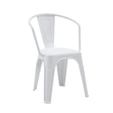 Chaise de bistrot Vantaggio Poly blanche en plastique avec accoudoirs intégrés de hjh OFFICE
