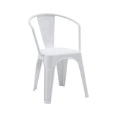 Chaise de bistrot Vantaggio Poly blanche en plastique avec accoudoirs intégrés de hjh OFFICE