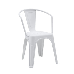 Chaise de bistrot Vantaggio Poly blanche en plastique avec accoudoirs intégrés de hjh OFFICE