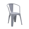 Chaise de bistrot Vantaggio Poly grise en plastique avec accoudoirs intégrés de hjh OFFICE
