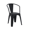 Chaise de bistrot Vantaggio Poly noire en plastique avec accoudoirs intégrés de hjh OFFICE