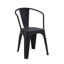 Chaise de bistrot Vantaggio Poly noire en plastique avec accoudoirs intégrés de hjh OFFICE