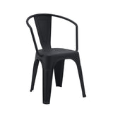 Chaise de bistrot Vantaggio Poly noire en plastique avec accoudoirs intégrés de hjh OFFICE