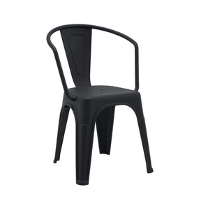 Chaise de bistrot Vantaggio Poly noire en plastique avec accoudoirs intégrés de hjh OFFICE
