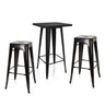 Ensemble bar Vantaggio Set noir avec une table haute carrée et deux tabourets assortis de hjh OFFICE