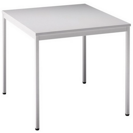 Table carrée VEKTOR 5 avec plateau gris et piètement gris de hjh OFFICE PRO