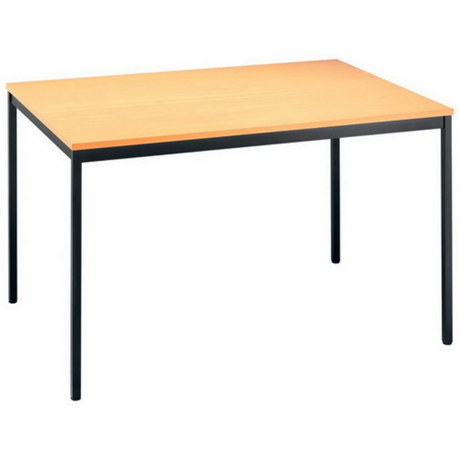 Bureau VEKTOR 6 avec plateau couleur hêtre et structure en métal noir de hjh OFFICE PRO