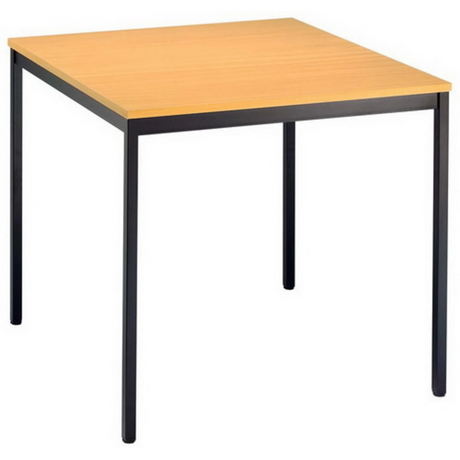 Table carrée VEKTOR 6 avec plateau couleur hêtre et structure noire de hjh OFFICE PRO