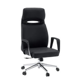 Siège de direction de qualité professionnelle VELVET ECO noir avec structure chromée et roulettes pour moquette de hjh OFFICE