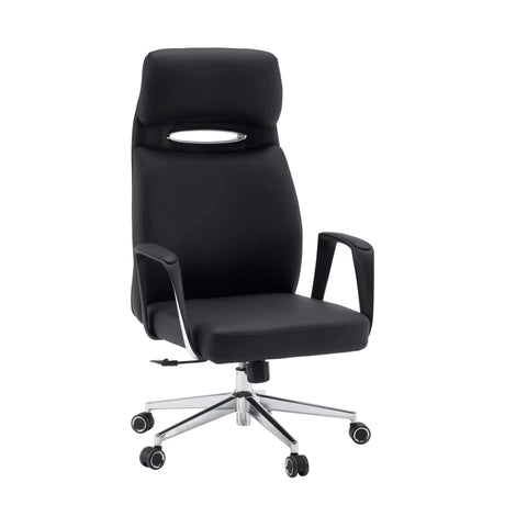 Siège de direction de qualité professionnelle VELVET ECO noir avec structure chromée et roulettes pour moquette de hjh OFFICE