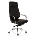 Siège de direction de qualité professionnelle VELVET noir avec accoudoirs et étoile en aluminium brillant de hjh OFFICE