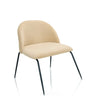Chaise rembourrée beige VELVO avec dossier arrondi et pieds en métal noirs de hjh OFFICE