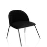 Chaise rembourrée noire VELVO avec dossier arrondi et pieds métalliques fins de hjh OFFICE