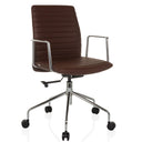 Siège de direction de luxe VEMONA 30 avec revêtement en cuir marron et structure chromée de hjh OFFICE