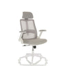 Siège de bureau à domicile VENDO W en gris avec dossier en maille et piètement blanc de hjh OFFICE