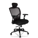 Siège de bureau haut de gamme VENUS BASE en gris-noir avec dossier en maille et appuie-tête de hjh OFFICE