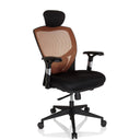 Siège de bureau haut de gamme VENUS BASE en orange et noir avec dossier en maille et appui-tête de hjh OFFICE