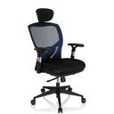 Siège de bureau haut de gamme VENUS BASE en bleu et noir avec dossier en maille et appui-tête de hjh OFFICE